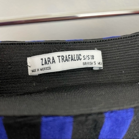 Zara Trafaluc Black Blue Asymetrical Ruffled Skirt Size Small. - Picture 5 of 5